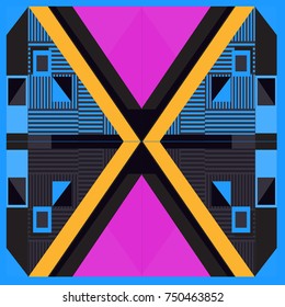 Trendy geometric elements memphis greeting cards design. Retro style texture, pattern and elements. Modern abstract design poster and cover template