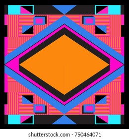 Trendy geometric elements memphis greeting cards design. Retro style texture, pattern and elements. Modern abstract design poster and cover template