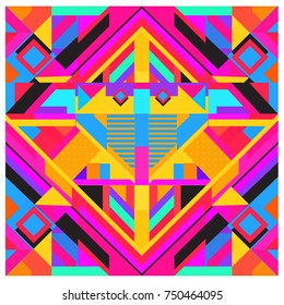 Trendy geometric elements memphis greeting cards design. Retro style texture, pattern and elements. Modern abstract design poster and cover template