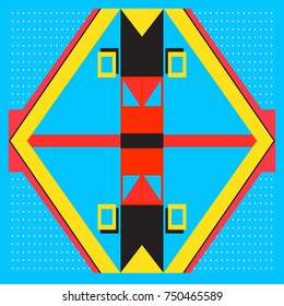 Trendy geometric elements memphis greeting cards design. Retro style texture, pattern and elements. Modern abstract design poster and cover template
