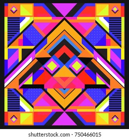 Trendy geometric elements memphis greeting cards design. Retro style texture, pattern and elements. Modern abstract design poster and cover template
