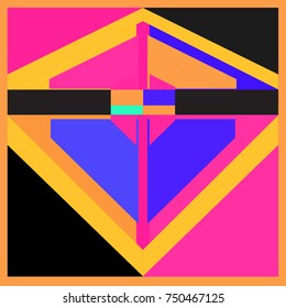 Trendy geometric elements memphis greeting cards design. Retro style texture, pattern and elements. Modern abstract design poster and cover template
