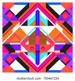 Trendy geometric elements memphis greeting cards design. Retro style texture, pattern and elements. Modern abstract design poster and cover template
