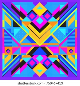 Trendy geometric elements memphis greeting cards design. Retro style texture, pattern and elements. Modern abstract design poster and cover template
