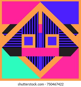 Trendy geometric elements memphis greeting cards design. Retro style texture, pattern and elements. Modern abstract design poster and cover template
