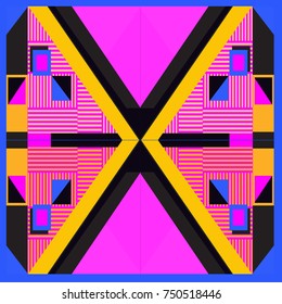 Trendy geometric elements memphis greeting cards design. Retro style texture, pattern and elements. Modern abstract design poster and cover template