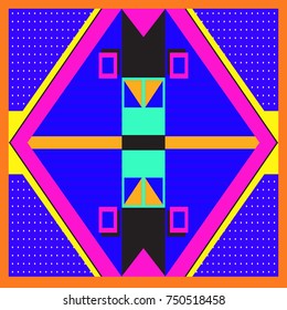 Trendy geometric elements memphis greeting cards design. Retro style texture, pattern and elements. Modern abstract design poster and cover template