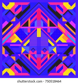 Trendy geometric elements memphis greeting cards design. Retro style texture, pattern and elements. Modern abstract design poster and cover template