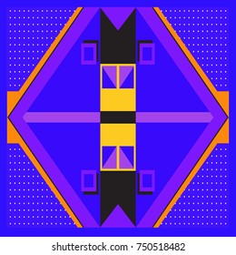 Trendy geometric elements memphis greeting cards design. Retro style texture, pattern and elements. Modern abstract design poster and cover template