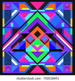 Trendy geometric elements memphis greeting cards design. Retro style texture, pattern and elements. Modern abstract design poster and cover template