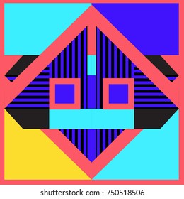 Trendy geometric elements memphis greeting cards design. Retro style texture, pattern and elements. Modern abstract design poster and cover template