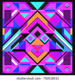 Trendy geometric elements memphis greeting cards design. Retro style texture, pattern and elements. Modern abstract design poster and cover template