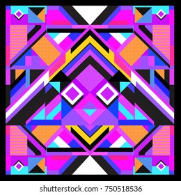 Trendy geometric elements memphis greeting cards design. Retro style texture, pattern and elements. Modern abstract design poster and cover template