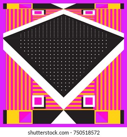 Trendy geometric elements memphis greeting cards design. Retro style texture, pattern and elements. Modern abstract design poster and cover template