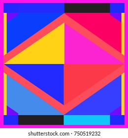 Trendy geometric elements memphis greeting cards design. Retro style texture, pattern and elements. Modern abstract design poster and cover template