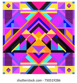 Trendy geometric elements memphis greeting cards design. Retro style texture, pattern and elements. Modern abstract design poster and cover template
