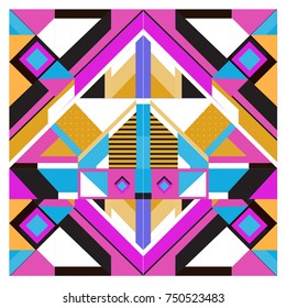 Trendy geometric elements memphis greeting cards design. Retro style texture, pattern and elements. Modern abstract design poster and cover template