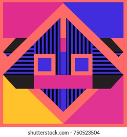 Trendy geometric elements memphis greeting cards design. Retro style texture, pattern and elements. Modern abstract design poster and cover template