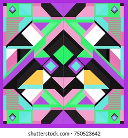 Trendy geometric elements memphis greeting cards design. Retro style texture, pattern and elements. Modern abstract design poster and cover template
