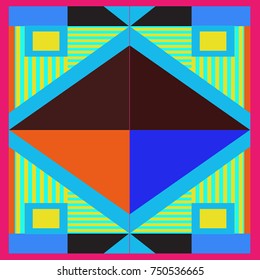 Trendy geometric elements memphis greeting cards design. Retro style texture, pattern and elements. Modern abstract design poster and cover template
