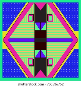 Trendy geometric elements memphis greeting cards design. Retro style texture, pattern and elements. Modern abstract design poster and cover template