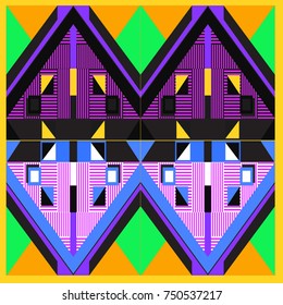 Trendy geometric elements memphis greeting cards design. Retro style texture, pattern and elements. Modern abstract design poster and cover template