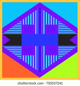 Trendy geometric elements memphis greeting cards design. Retro style texture, pattern and elements. Modern abstract design poster and cover template