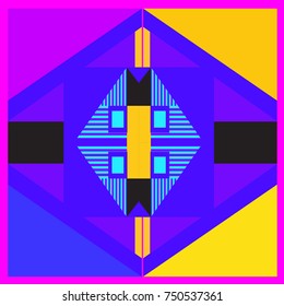 Trendy geometric elements memphis greeting cards design. Retro style texture, pattern and elements. Modern abstract design poster and cover template