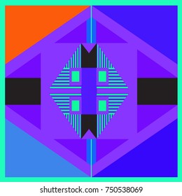 Trendy geometric elements memphis greeting cards design. Retro style texture, pattern and elements. Modern abstract design poster and cover template
