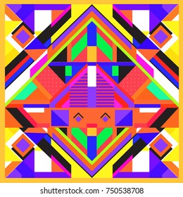 Trendy geometric elements memphis greeting cards design. Retro style texture, pattern and elements. Modern abstract design poster and cover template