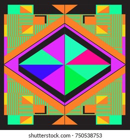 Trendy geometric elements memphis greeting cards design. Retro style texture, pattern and elements. Modern abstract design poster and cover template