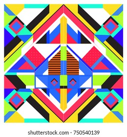 Trendy geometric elements memphis greeting cards design. Retro style texture, pattern and elements. Modern abstract design poster and cover template