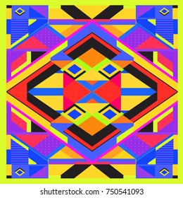 Trendy geometric elements memphis greeting cards design. Retro style texture, pattern and elements. Modern abstract design poster and cover template