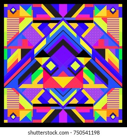 Trendy geometric elements memphis greeting cards design. Retro style texture, pattern and elements. Modern abstract design poster and cover template