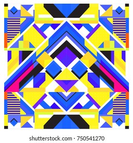 Trendy geometric elements memphis greeting cards design. Retro style texture, pattern and elements. Modern abstract design poster and cover template
