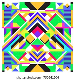 Trendy geometric elements memphis greeting cards design. Retro style texture, pattern and elements. Modern abstract design poster and cover template