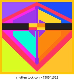 Trendy geometric elements memphis greeting cards design. Retro style texture, pattern and elements. Modern abstract design poster and cover template
