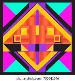 Trendy geometric elements memphis greeting cards design. Retro style texture, pattern and elements. Modern abstract design poster and cover template