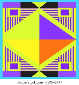 Trendy geometric elements memphis greeting cards design. Retro style texture, pattern and elements. Modern abstract design poster and cover template
