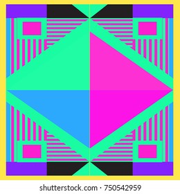 Trendy geometric elements memphis greeting cards design. Retro style texture, pattern and elements. Modern abstract design poster and cover template