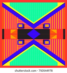 Trendy geometric elements memphis greeting cards design. Retro style texture, pattern and elements. Modern abstract design poster and cover template