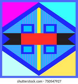 Trendy geometric elements memphis greeting cards design. Retro style texture, pattern and elements. Modern abstract design poster and cover template