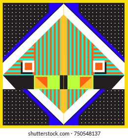 Trendy geometric elements memphis greeting cards design. Retro style texture, pattern and elements. Modern abstract design poster and cover template