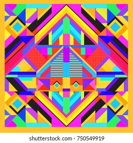 Trendy geometric elements memphis greeting cards design. Retro style texture, pattern and elements. Modern abstract design poster and cover template