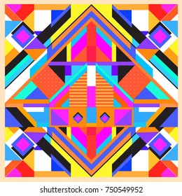 Trendy geometric elements memphis greeting cards design. Retro style texture, pattern and elements. Modern abstract design poster and cover template