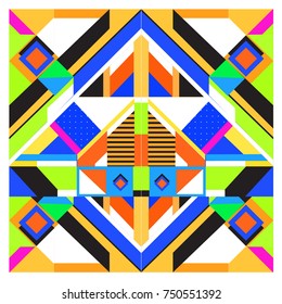 Trendy geometric elements memphis greeting cards design. Retro style texture, pattern and elements. Modern abstract design poster and cover template