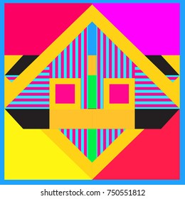 Trendy geometric elements memphis greeting cards design. Retro style texture, pattern and elements. Modern abstract design poster and cover template