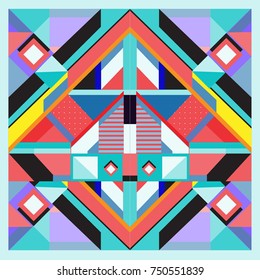 Trendy geometric elements memphis greeting cards design. Retro style texture, pattern and elements. Modern abstract design poster and cover template