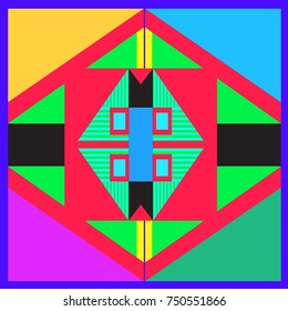 Trendy geometric elements memphis greeting cards design. Retro style texture, pattern and elements. Modern abstract design poster and cover template