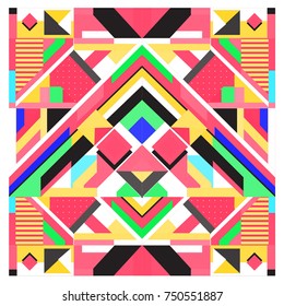 Trendy geometric elements memphis greeting cards design. Retro style texture, pattern and elements. Modern abstract design poster and cover template